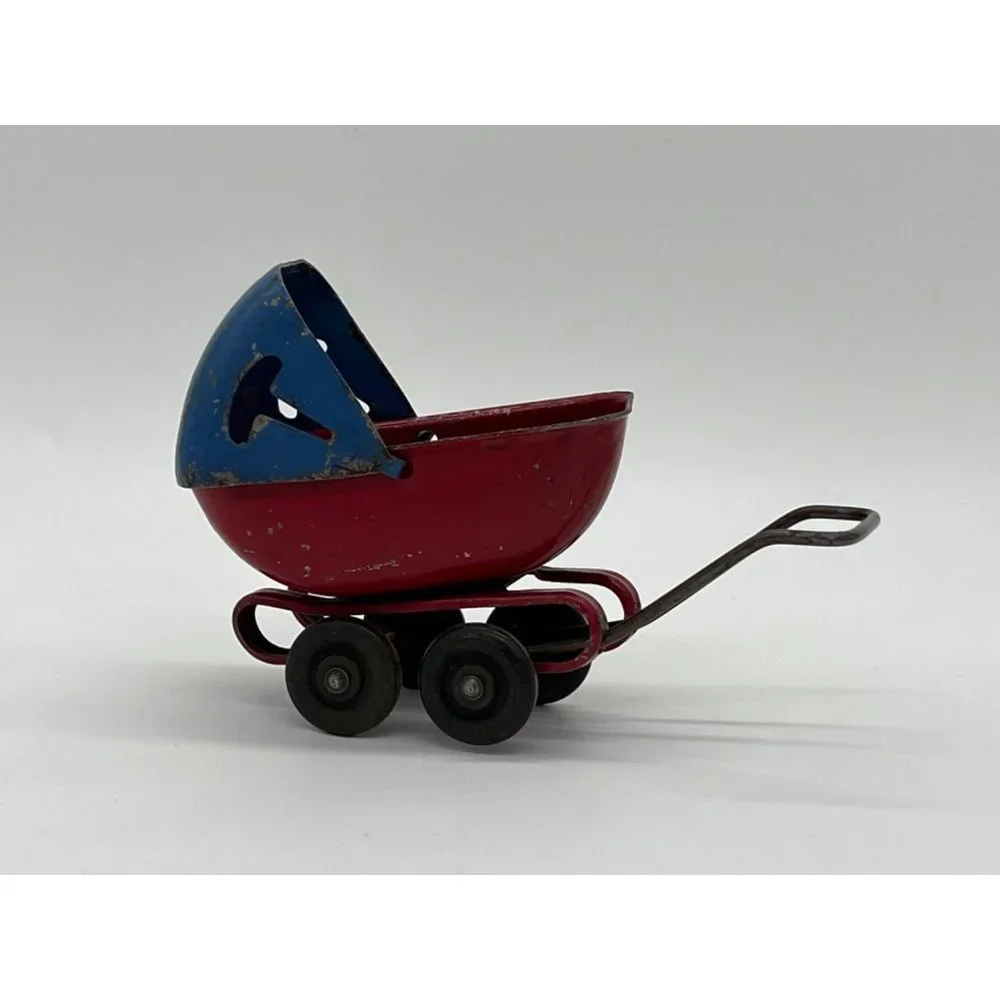 Vintage Wyandotte Tiny Toy Baby Stroller 1930's 6" Long - Picture 7 of 8